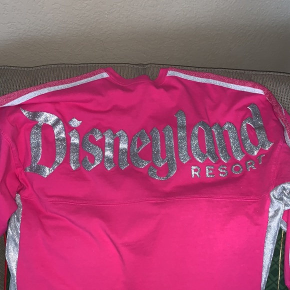 Silver Glimmer Fuchsia Altered Disneyland Top and Sequin Bow Ears Set - Picture 2 of 6